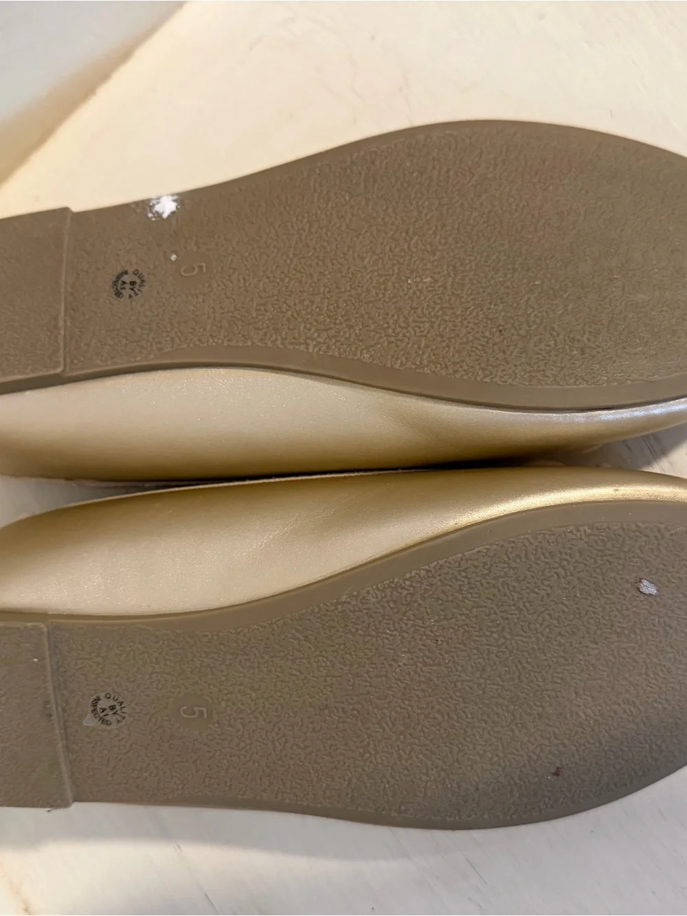 Thereabouts Girls Metallic Gold Ballet Flats with Bow Accent dressy party